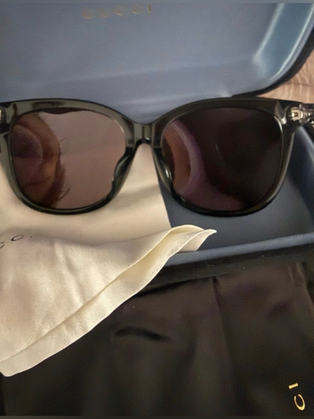 Gucci Black Mirror Lens Cat-Eye Sunglasses - Picture 6 of 6